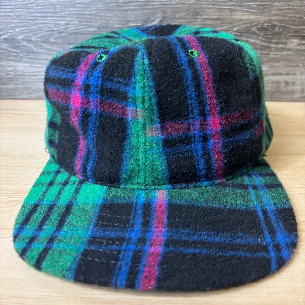 Malstrom Hat Cap Fitted Large‎ Black Green Wool Plaid Dry Goods USA Made